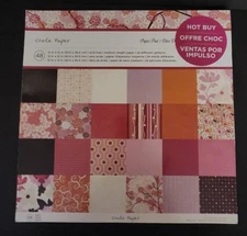 FREE Crate paper pad 48 sheets 12 x 12 Scrapbooking 2 each of 24 Patterns New #3