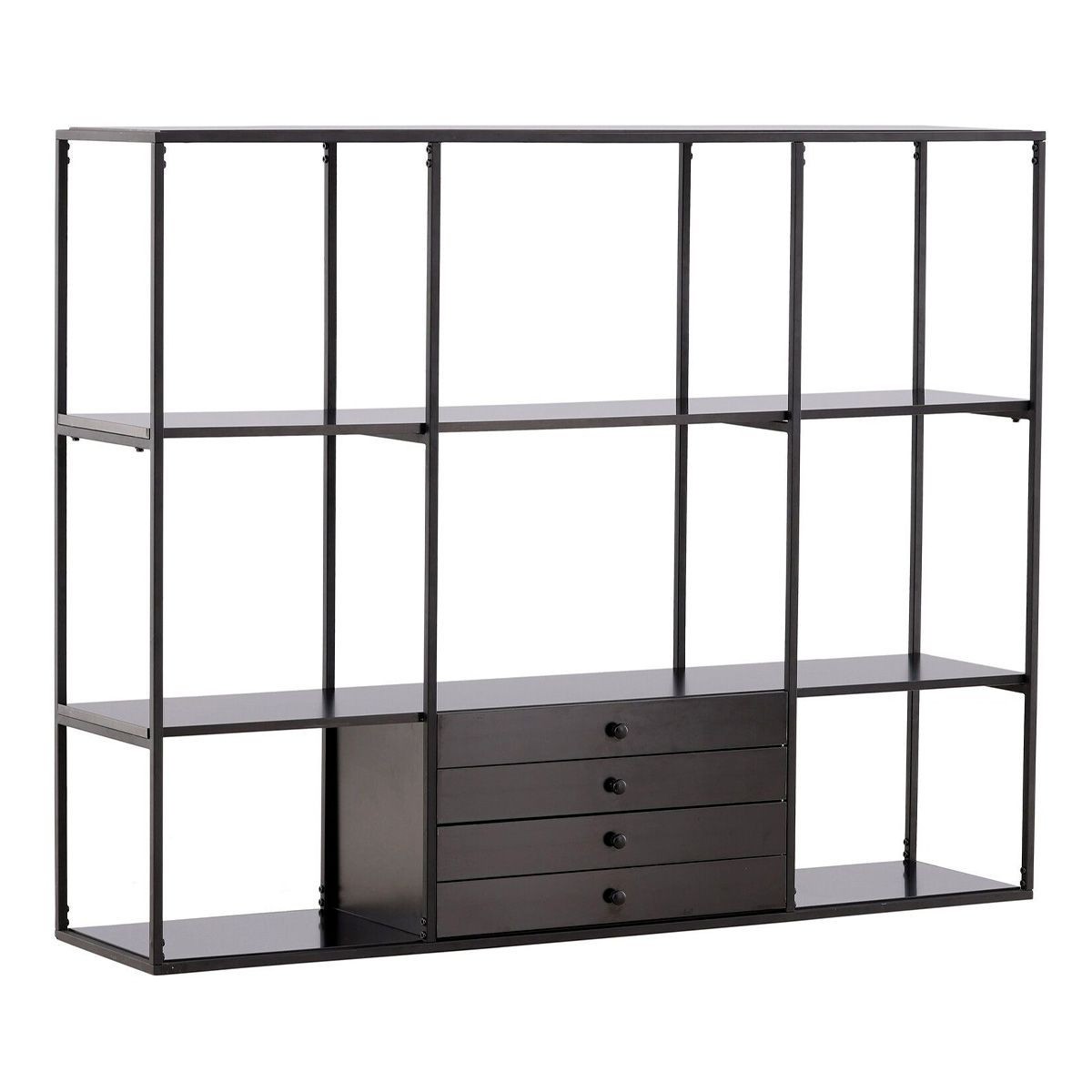 Étagère minimaliste Amaraillo finition noir mat 150cm en acier géométrique haut de gamme