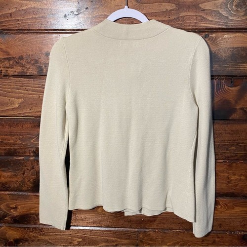 Charter Club Cream Cardigan W/ Gold Hook & Eye Button Closure Women's Size M - Picture 12 of 12