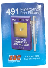 SDC 491 Break Glass Emergency Door Release, Siren, Single Gang, Blue, DPDT