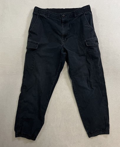 Uniqlo Black Cargo Jogger Pants Men’s Size Large Distressed
