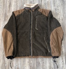 Vintage Alf Kuhl Brown Fleece Full Zip Jacket Made In USA Mens Size M
