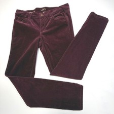 LOFT Modern Skinny Corduroy Pants Size 8 / 29 Plum Wine Stretch Cord