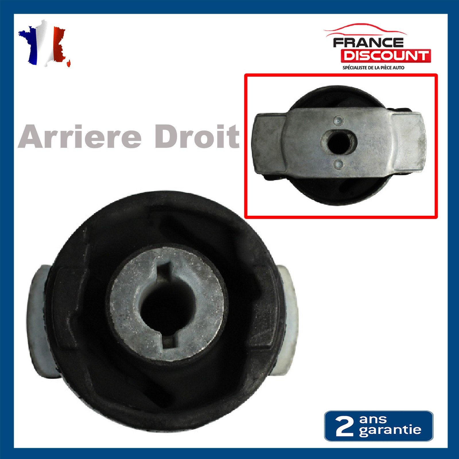 Silentbloc train arrière droit pour Laguna 2 châssis berline equivalent 8200714955