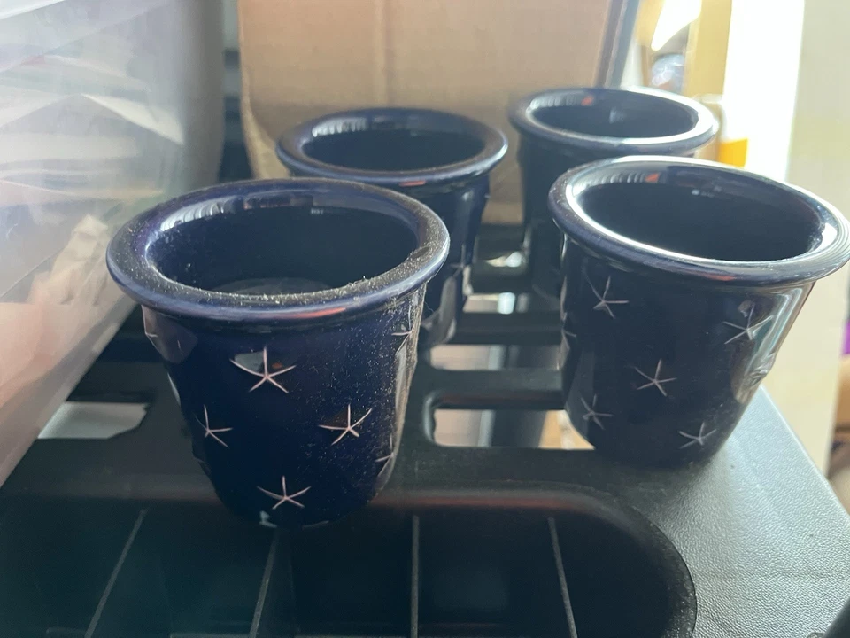 Juego de 4 Candelabros Votivos Longaberger Orgullosamente American Star Azul EE. UU. 2002 Foto 2 de 4