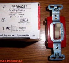 P&S PS20AC4-I SWITCH 20 Amp 4 WAY Toggle HBL1224I Ivory