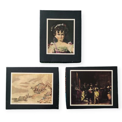 3 Mini Masters Jigsaw Puzzles Rembrandt, Kano Tannyu 1971 American Publishing