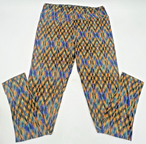 (10) LULAROE TALL & CURVY LEGGINGS BLACK & GRAY WITH STRIPES, FLOWERS, DESIGNS - Picture 12 of 23
