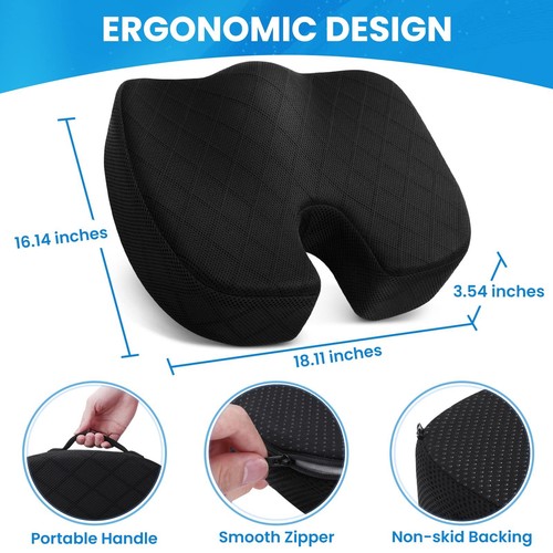 Cuscino Sedile per Ufficio Auto Antiscivolo Coccige Coccige Antidolorifico Sedia Pad - Foto 7 di 7