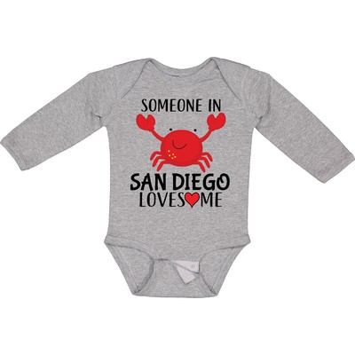 Inktastic Someone In San Diego Loves Me Gift Long Sleeve Creeper Beach Clothes