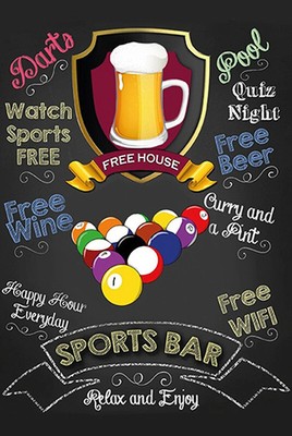 mrdeco Metall Schild 12x18cm gewölbt sports bar Beer Bier relax enjoy Schild