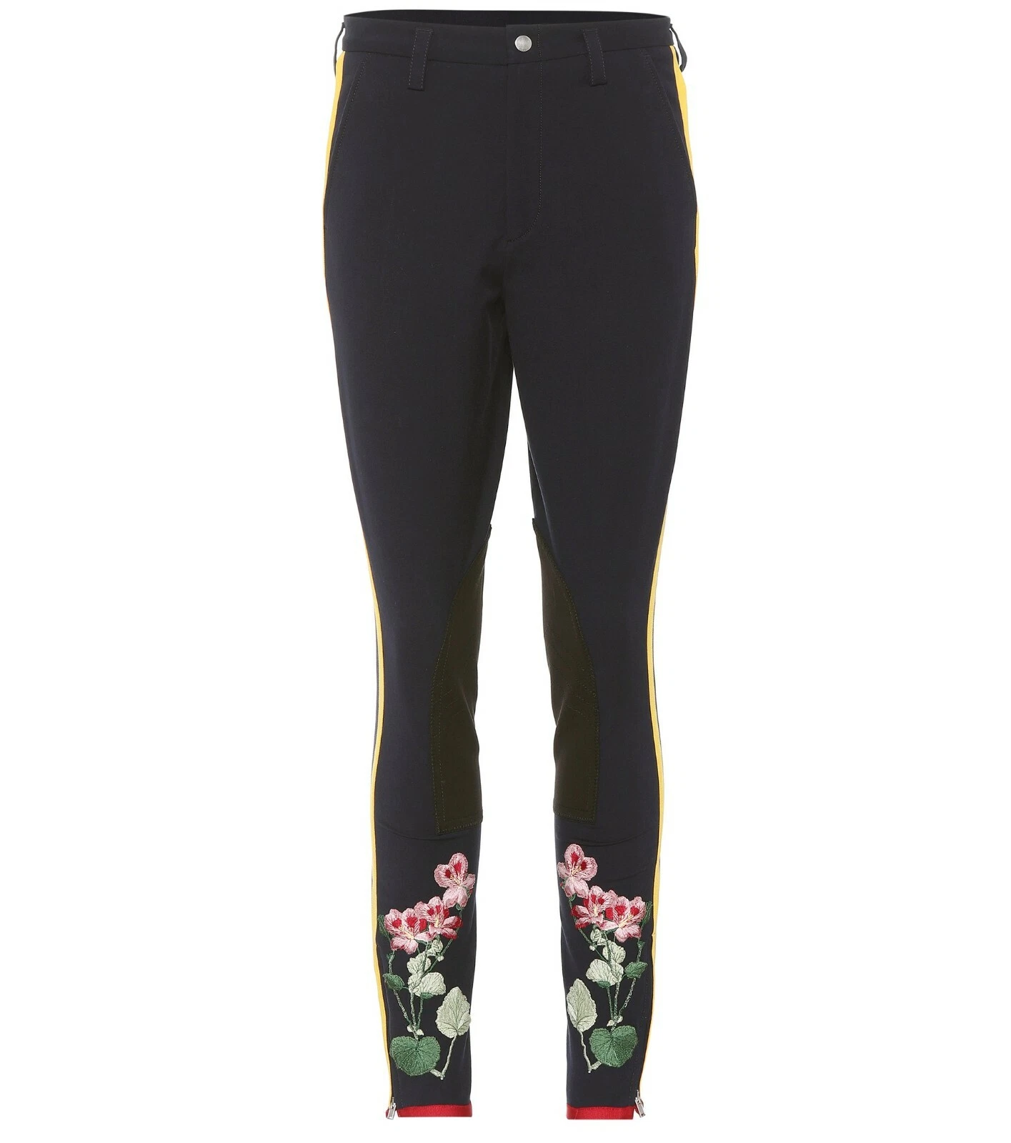Pantalon brodé en coton bleu rayé GUCCI taille 44 IT, 8 US, 12 UK EUC