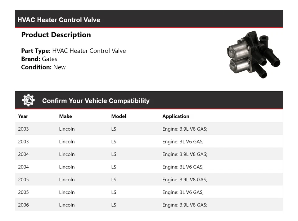 Puertas de válvula de control de calefacción para Lincoln LS 2003-2006 2004 2005 Foto 2 de 4