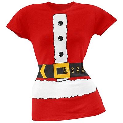 Christmas Santa Claus Costume Red Maternity Soft T-Shirt