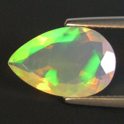2.88Cts Natural Earth Mined Color Play Opal Ethiopian Pear Cut Loose Gem REF VOD