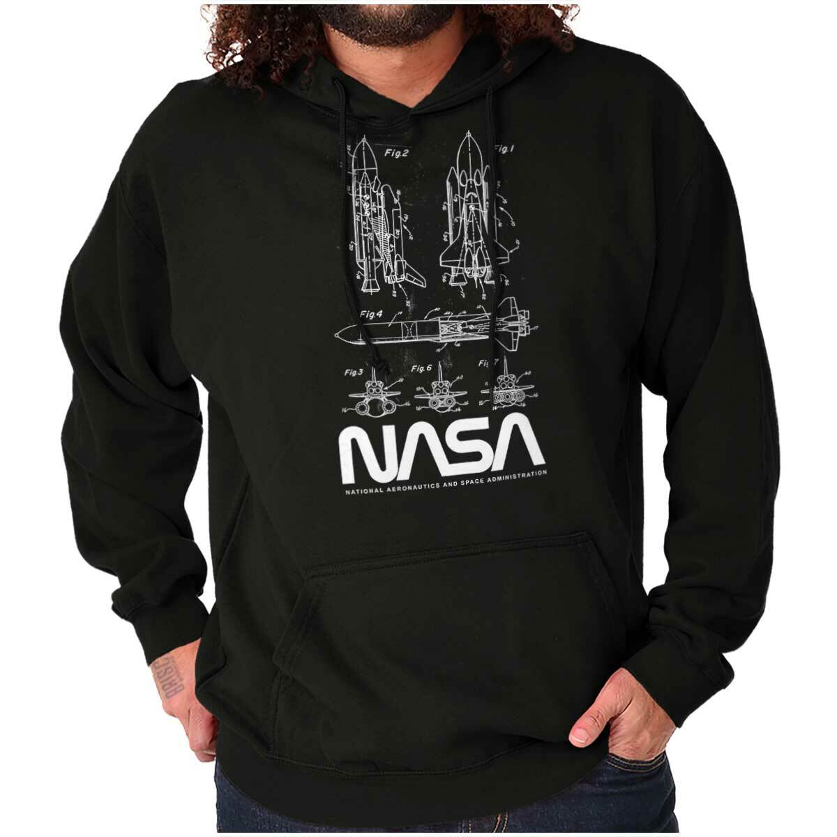 NASA Space Shuttle Rocket Science Astronaut Hoodie Hooded