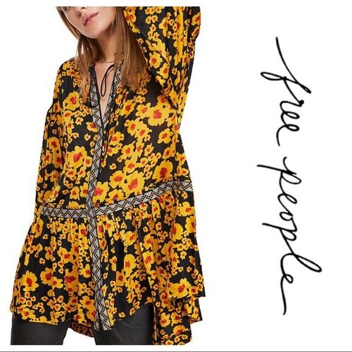 Black Combo Yellow Floral Shirt 