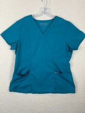 Grey's Anatomy Scrub Top Womens Extra Large Mock Wrap Empire Waist Medical Nurse