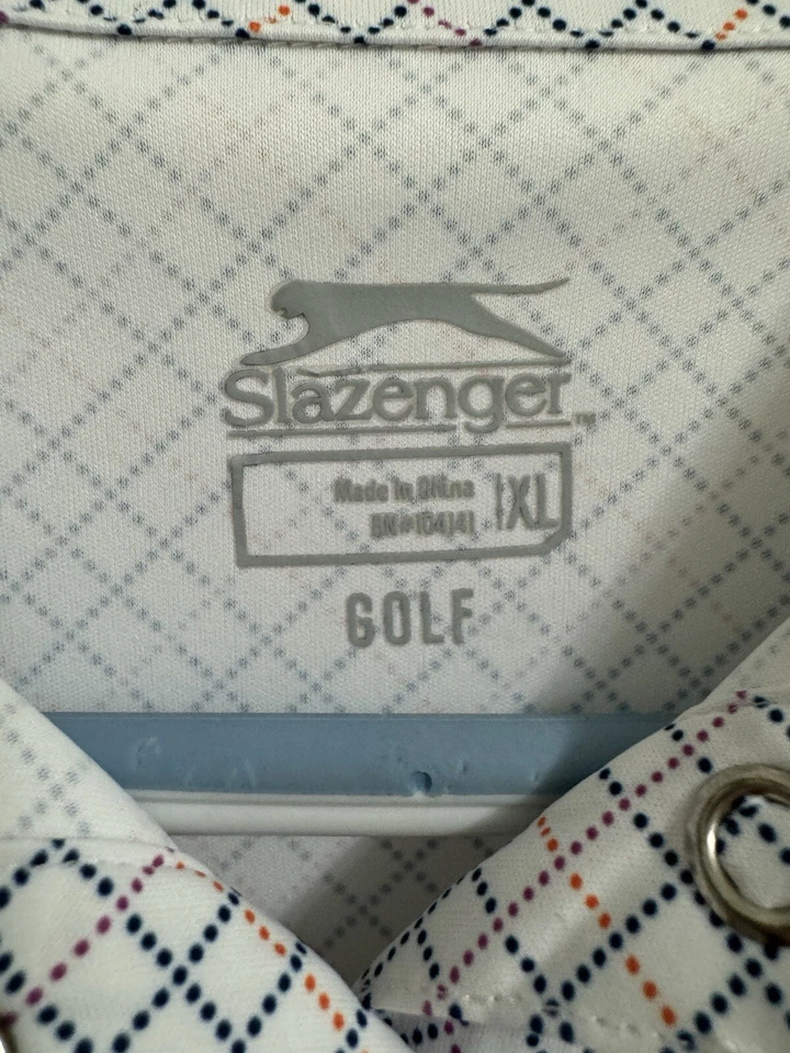 Slazenger Mujer Talla XL Golf Gorra Manga Polo Top Ventana Cuadros Estampado A Presión Foto 4 de 4