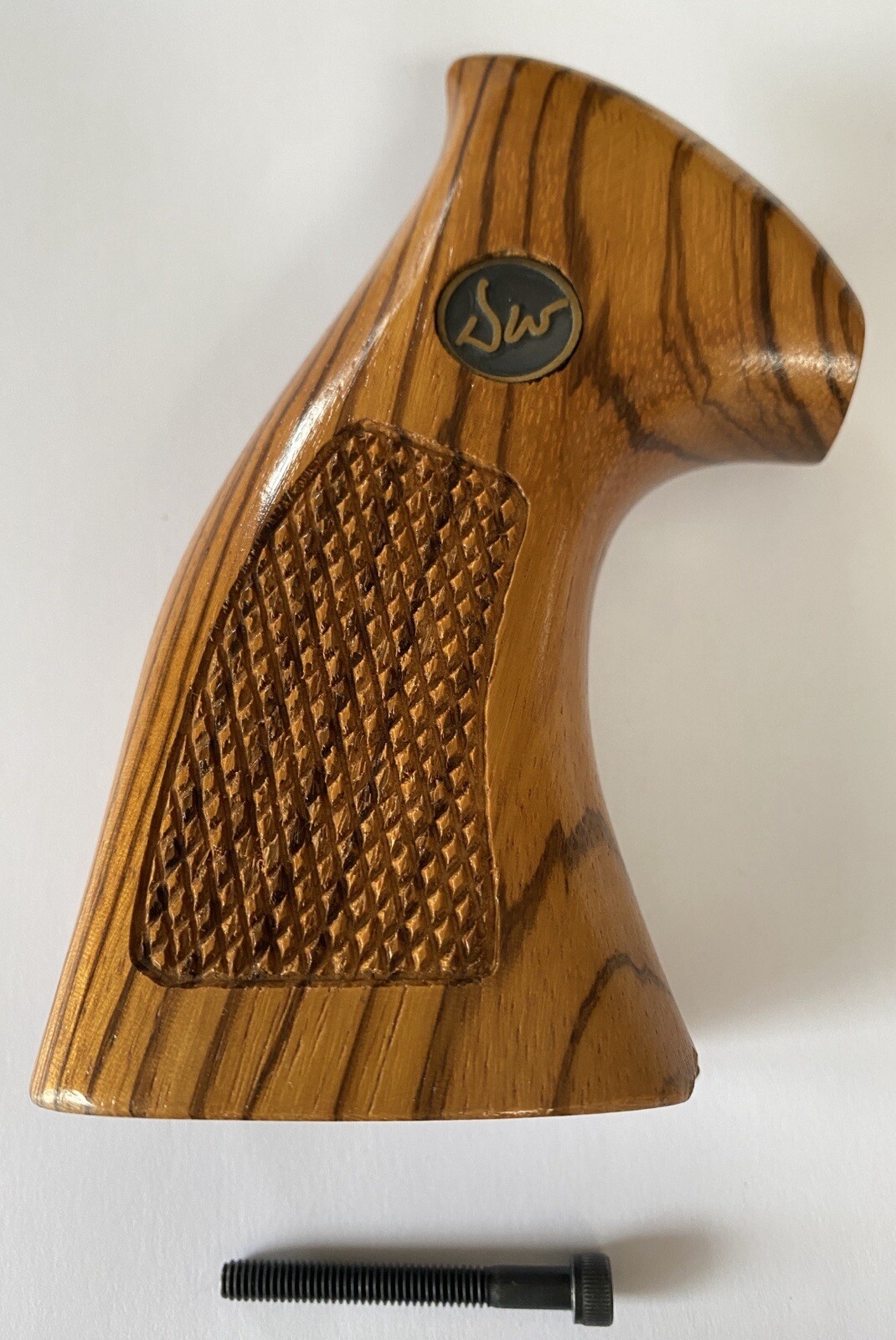 New Unused Dan Wesson Original Zebra Wood Revolver Grips. One Small