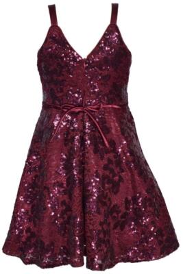 Callie Sequin Party Dress 7 / DARKRED Callie Sequin Party Dress 7 / DARKRED
