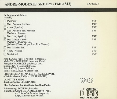 A.M. GRETRY le jugement de midas LA PETITE BANDE GUSTAV LEONHARD - Imagen 2 de 2