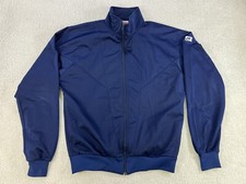 Vintage Nike Grey Tag Full Zip Track Jacket Sweater Blue 80s 90s Mens S/M