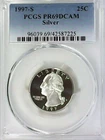 1997-S 25C Washington Quarter PCGS PR69DCAM 90% Silver 22llcu0419