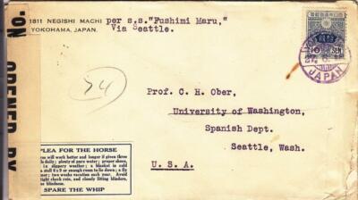 1918, Yokohama, Japan per S.S.
