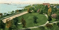 Postcard View of Lake Park & Harbor from Light House , Milwaukee, WI     R5
