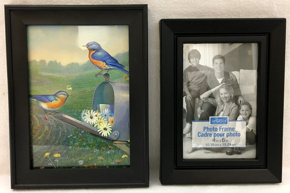 Lote de 5 Marcos de Fotos Surtidos Plástico Negro Pared Y Independientes Algunos NUEVO Foto 2 de 4