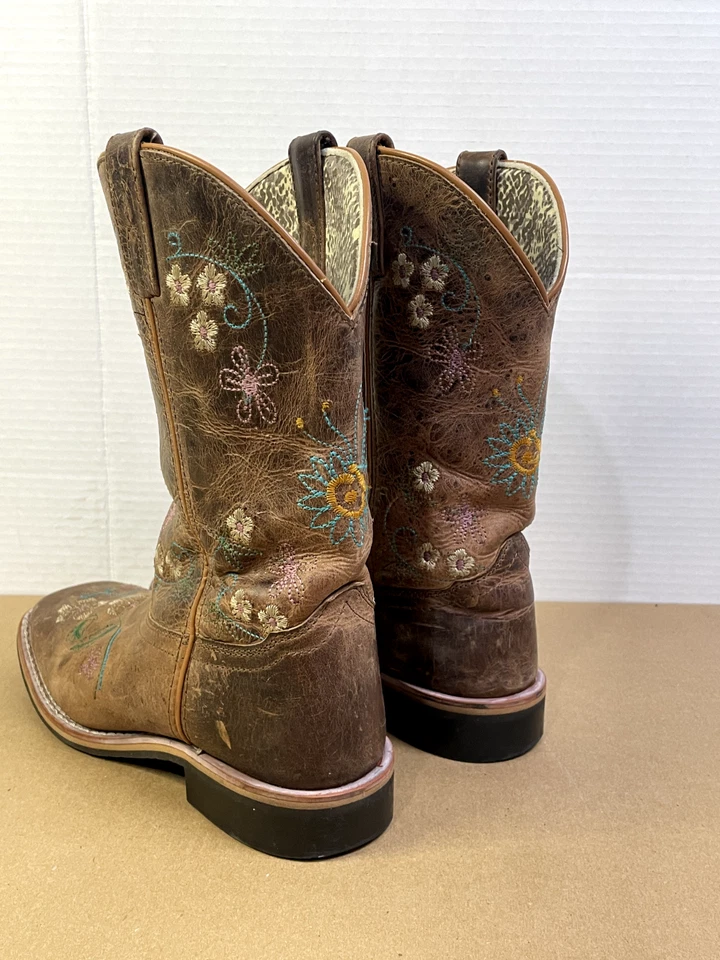 Smoky Mountain Boots Women’s Size 5 R Floral Brown Embroidered Square Toe 3843Y - Image 3 of 4