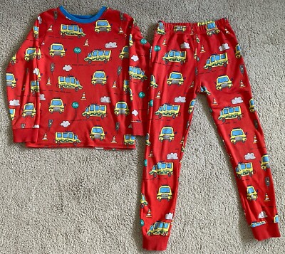 Next UK boys cotton pajama pj sleepwear ambulance vehicle red size 8-9