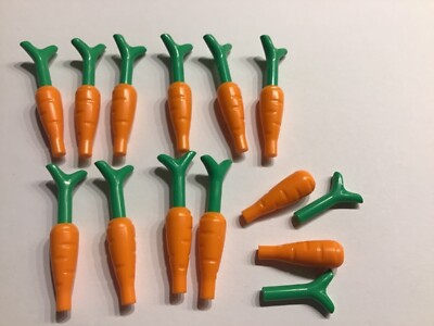 Lego Karotten - Neu - 12 Karotten mit Grün 24 Teile Neuware Sondersteine