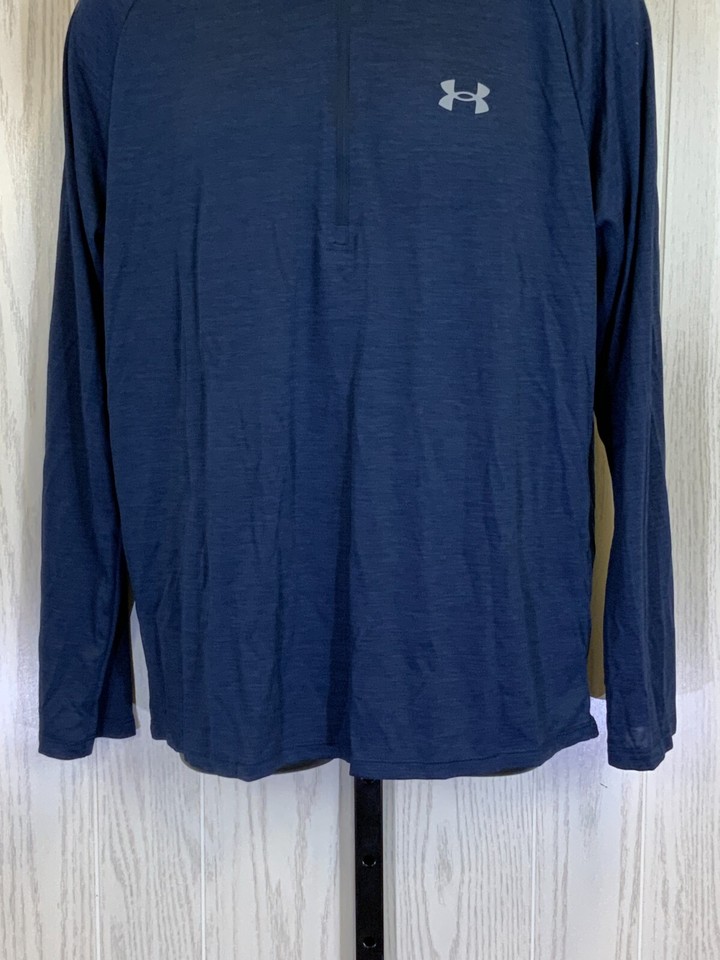 Under Armour Tech Half Zip Pullover Shirt, Men's Size L, Navy NEW MSRP
