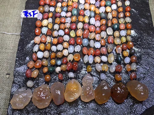 Natürliche Gobi mehrfarbige Alashan Achat/Stein Anhänger Halskette, Susiseki-Ansicht - Bild 6 von 6