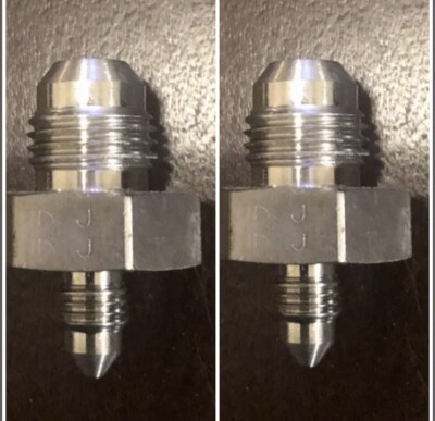 2 Pcs 6AN - 2AN Male Flare Coupler Union Reducer Adapter Fitting Stainless Steel