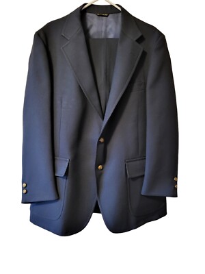 True Vintage Hardwick Size 43R Navy Blue Piece Suit Coat Jacket