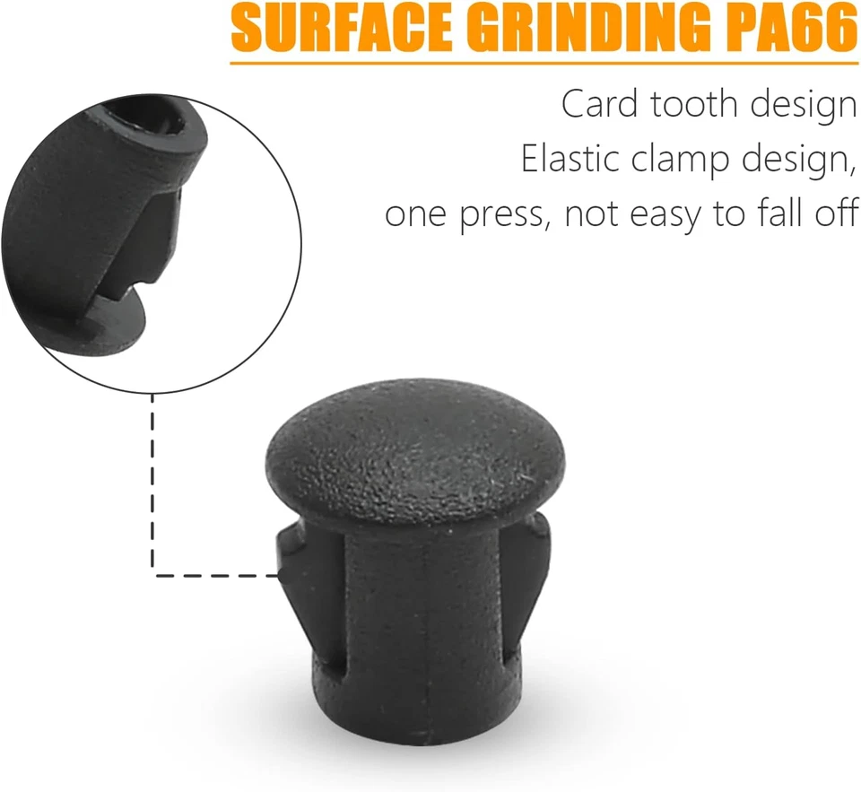 30 Шт. 5 мм/3/16 черные дыры вилки пластиковый заподлицо типа отверстия вилки защелкивающиеся в блокировке - Изображение 4 из 4