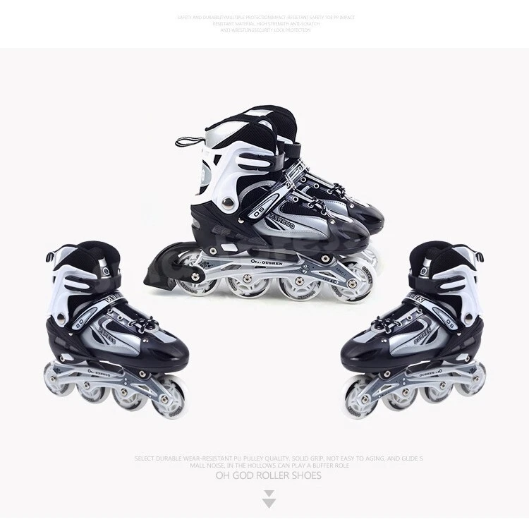 Adjustable Inline Skates with LED Light Roller Wheels Blades Unisex Shoes Kids - Bild 2 von 4