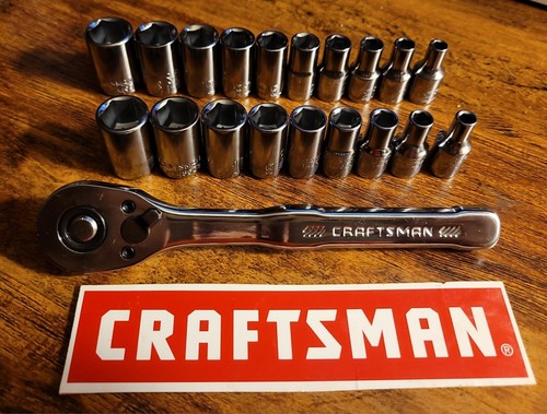 CRAFTSMAN 20 pc 1/4" Dr 6pt Socket + Ratchet cmmt86721 set - 第 1/1 張圖片