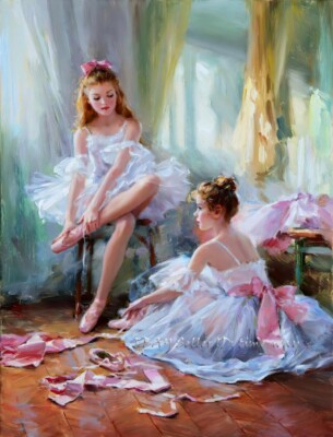  Ballet Girl Oil painting Wall Art Giclee Printed on Canvas P1096