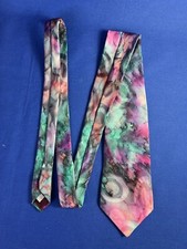 Vintage Silk by Jasmine Retro 100 Silk Necktie Pastel Water Color Print