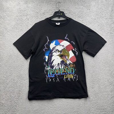 Vintage American Thunder Feel The Wind Kanye Mens T Shirt Single Stitch XL Black