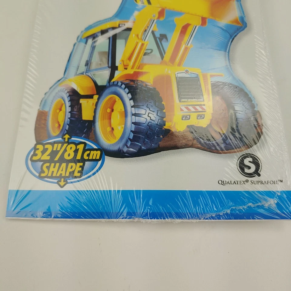 Balão de papel alumínio escavador amarelo 32 pol (81 cm) construção feliz aniversário balão grande - Imagem 2 de 4