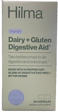 Hilma Dairy + Gluten Digestive Aid 30 Capsules EXP 5/2025  Turmeric Black Pepper
