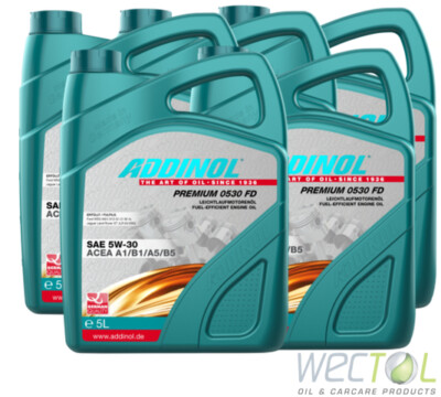 5 x 5 Liter Addinol Premium 0530 FD 5W-30 Motoröl Ford Jaguar Land Rover