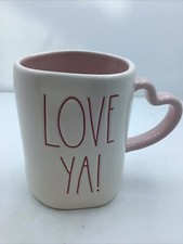 Rae Dunn Love Ya Mug Heart Handle Artison Col. Valentine Luv Coffee Cup Gift