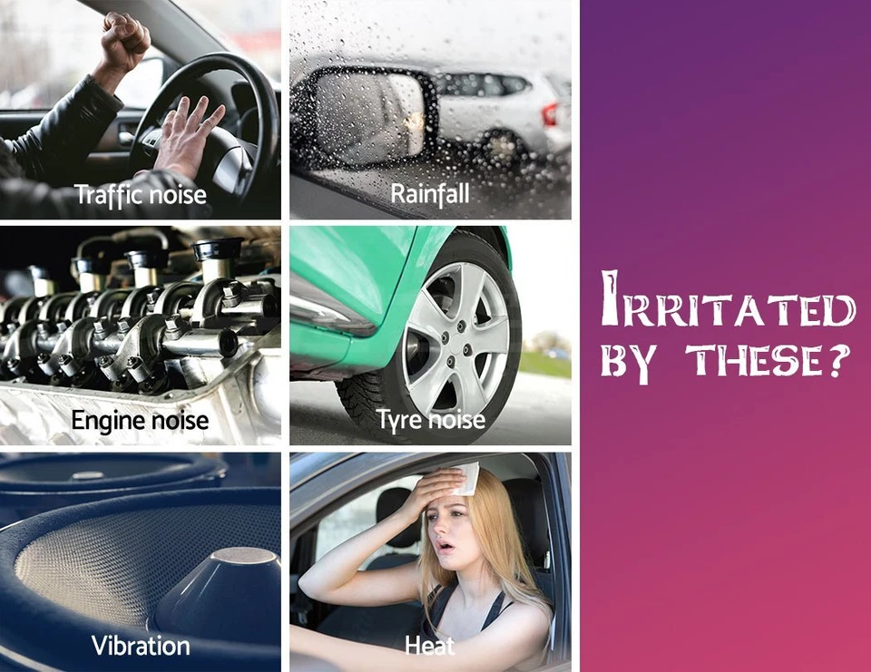 1MX4M Car Heat Insulation Shield 6mm Noise Deadening Sound Proofing Deadener - image 3 of 4