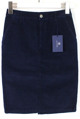 Gant Cord Rock Damen UK 8 Bleistift Schlitz Hinten Reißverschluss Fly